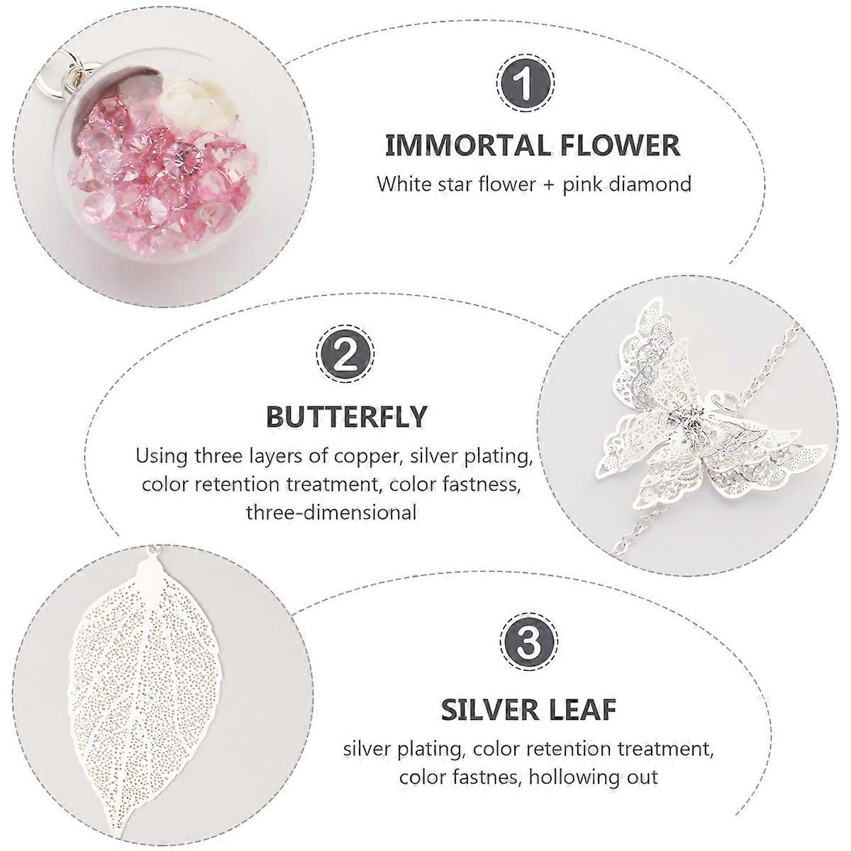 Dry Flower Bookmark Creative Boxed Leaf Shaped Bookmark for Note Marking