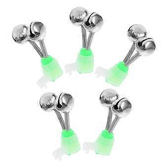 5 Pcs Fishing Rod Alarm Bells Clip Style Dual Bells Rod Clamp Tip Clip Twin Alert Bells