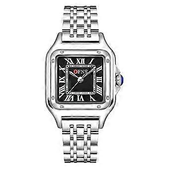 Women's Square Case Silver Strap Office Casual Formal Watch,ONFS-1517-SSBK
