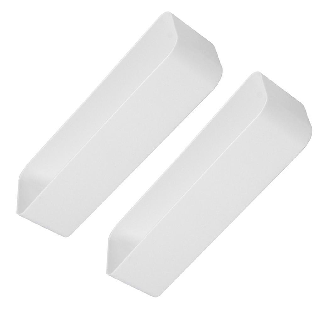Storage Rack Punch Free Wall Mounted Boxes for Bathroom 2Pcs White