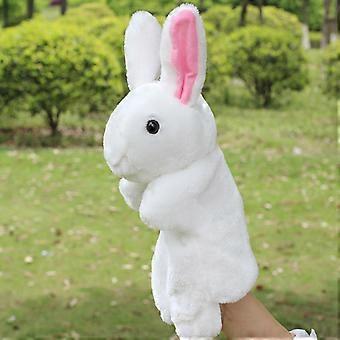 Plush Hand Puppet Rabbit for Creative Storytelling Interactive Role Play Toy for Kids White for Parents Girls Boys Activities