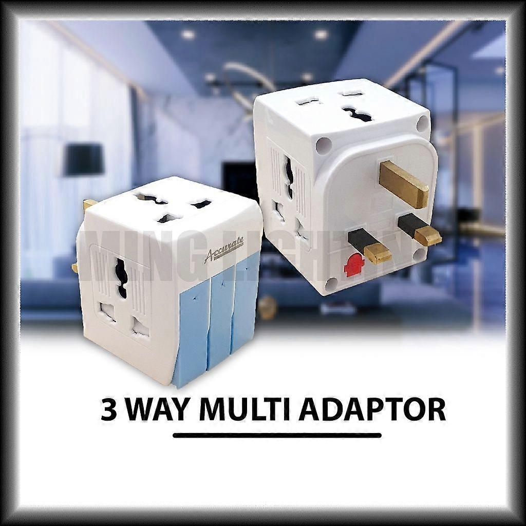 3-Position Universal Multi-Function Adapter Extension Cable LED Neon Light Switch 13A Adapter Socket Plug Charger AC-133AD
