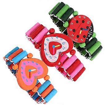 Kids Teaching Watch Cartoon Style Childrens Wristwatch Gift Giving Paint 3Pcs Per Set