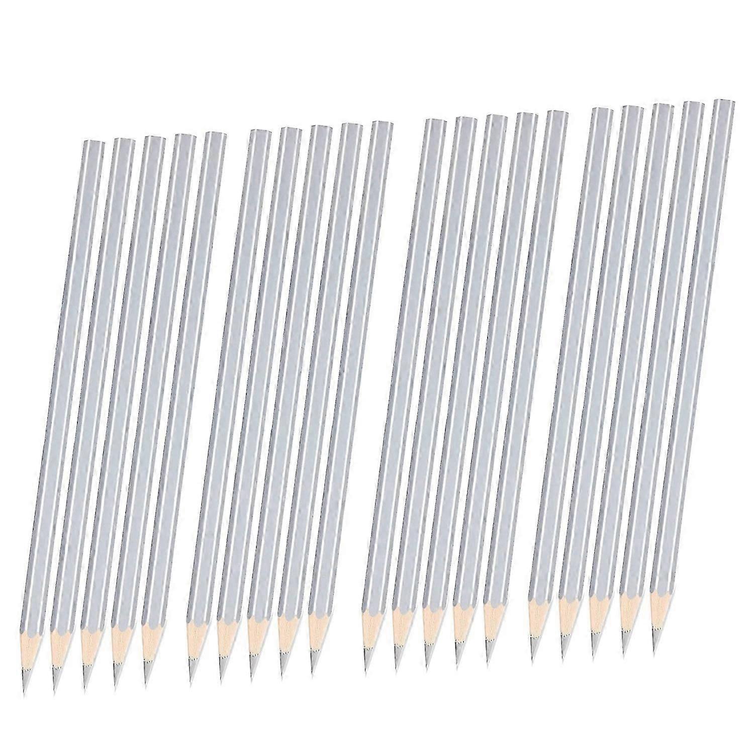 20 Pack Metallic Silver Welders Marking Pencils for Workers