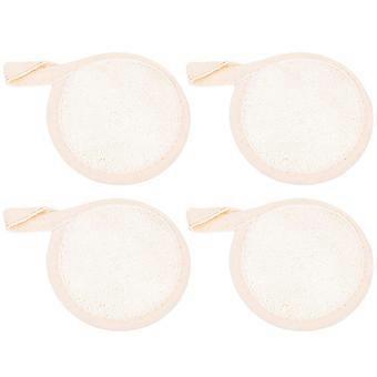4pcs Makeup Remover Loofah Pad Face Towel Loofah Round Cleaning Pad Women Makeup Supplies