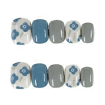 24PCS Fashionable Long Style Elegent Fake Nails Lady Round Detachable Wearable