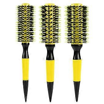 3 in 1 Round Thermal Brush Comb Ceramic & Ionic Bristles Round Barrel Hair Brush Set Professional Hair Styling Blow Drying Curling Brush Boar Bristle 