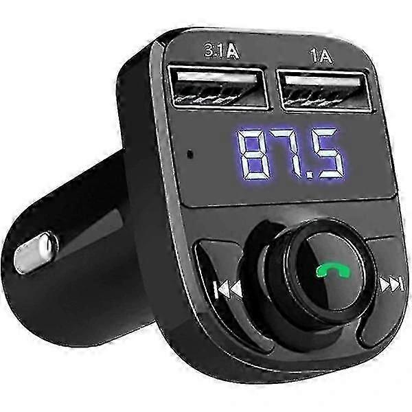 Fm Sender X8 con Bluetooth e vivavoce nero