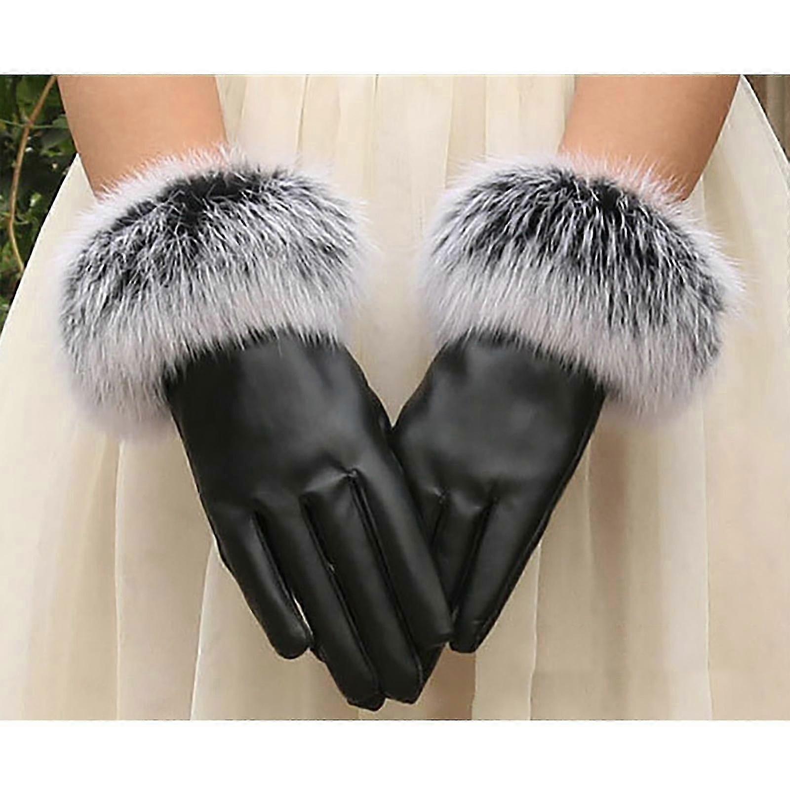 Women's Leather Winter Touchscreen Gloves