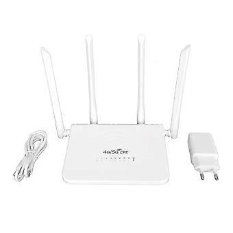 4G WiFi-router 300 Mbps standaard SIM-kaartsleuf 4 antennes ondersteunen 20 gebruikers Type C mobiele wifi-hotspot voor Europa 100240V EU-stekker