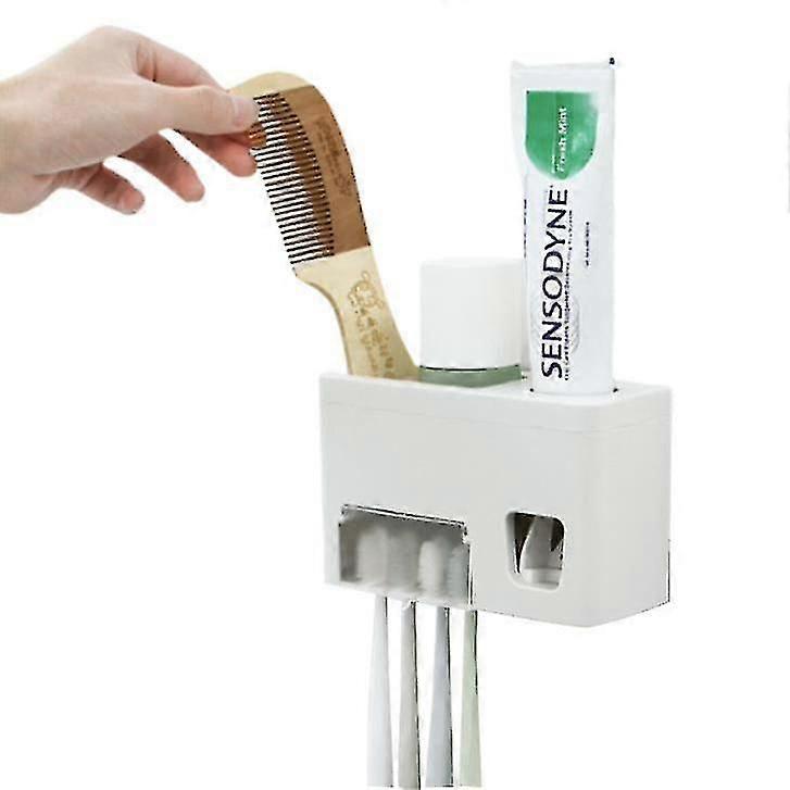 Toothbrush Holder Toothpaste Dispenser Multifunctional Bathroom Access