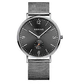 Bering Men's Watch Wristwatch Classic Small Second Grey - 14040-377 Stainless Steel
