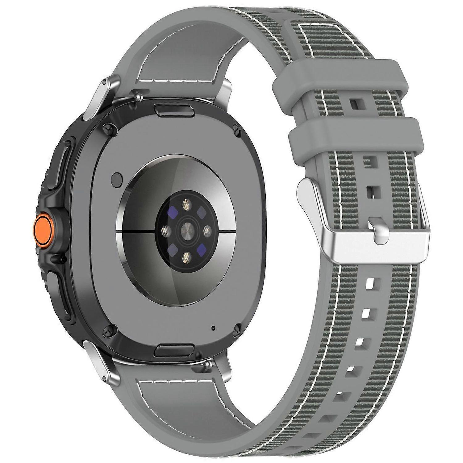 For Samsung Galaxy Watch 8 / 8 Classic xDfind Hybrid Nylon Braided Silicone Strap Grey