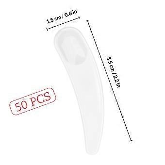 White Mini Cosmetic Spoon Makeup Spatulas for Cream Use 50 Pieces