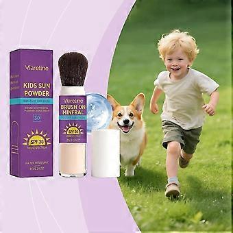 Kids Sunscreen Powder, SPF30 Gentle Mineral Sun Protection with Brush