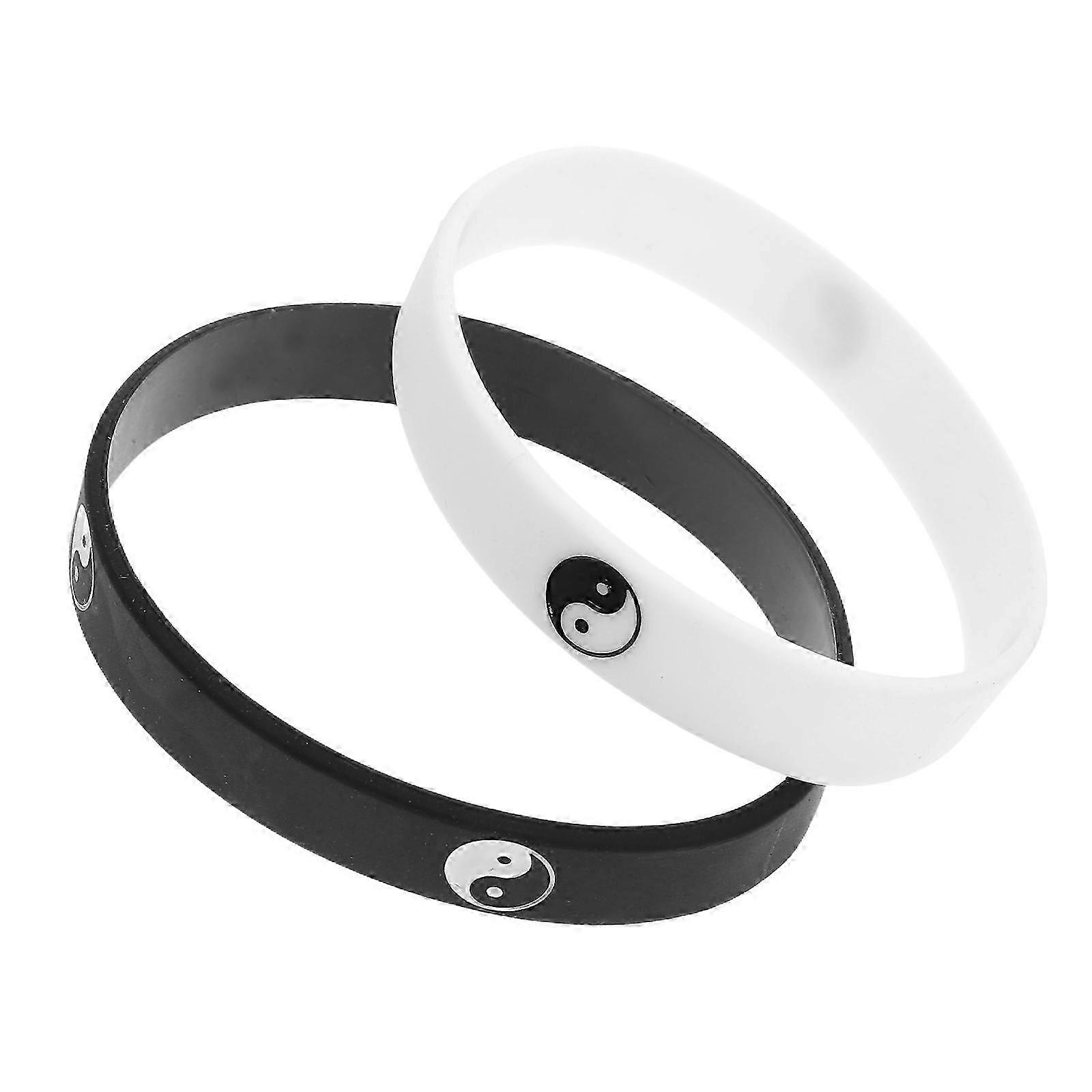 Silicone Wristbands Rubber Bracelets compatible with Decoration 4Pcs