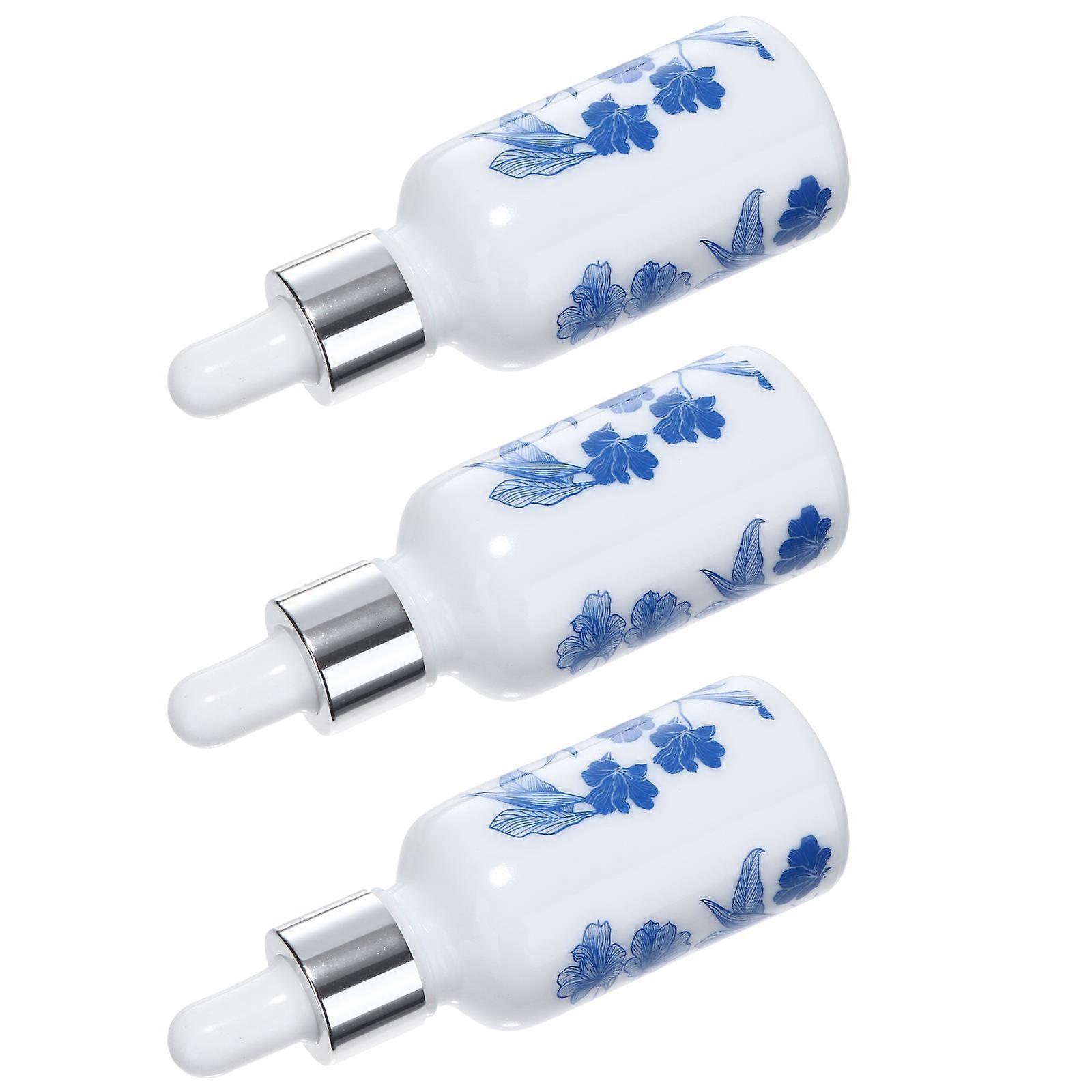 3Pcs Ceramic Essential Oil Bottles Multi-function Dropper Bottles (Assorted Color)