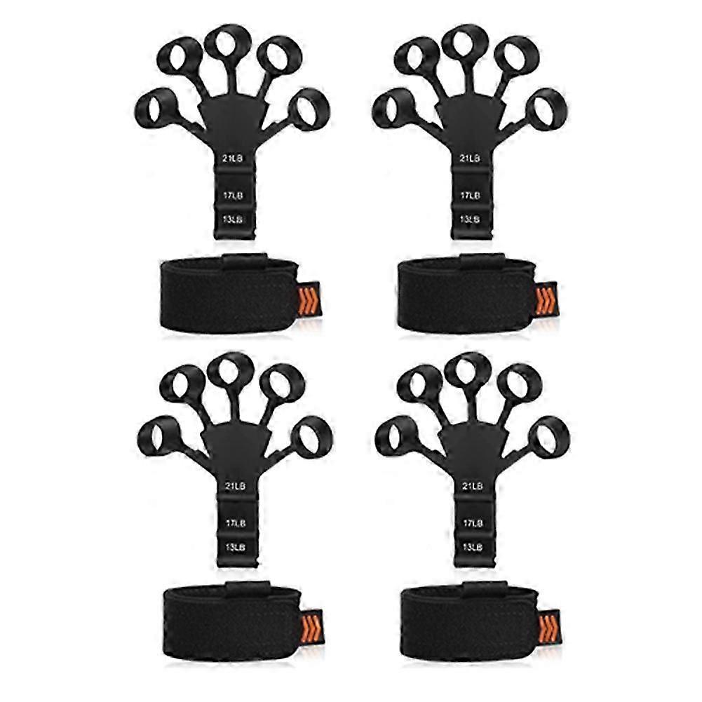 4-Pack Finger Extensor Adjustable Silicone Hand Trainer for Improving Finger Function and Movement