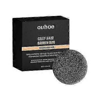 Fast Gray Hair Color Dye Soap Bar - Natural Organic Black Conditioner with Polygonum & Sesame
