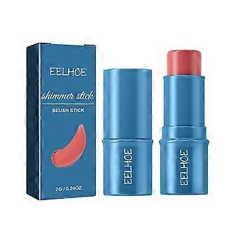 Blush em bastão multifuncional com iluminador tridimensional, à prova d'água e com efeito natural, ideal para retoques rápidos e precisos.