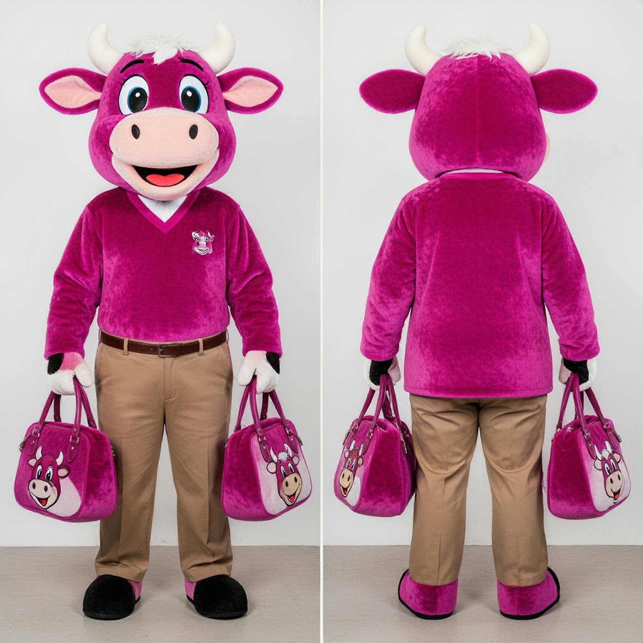 MASTICOT Magenta Jersey Cow Mascot