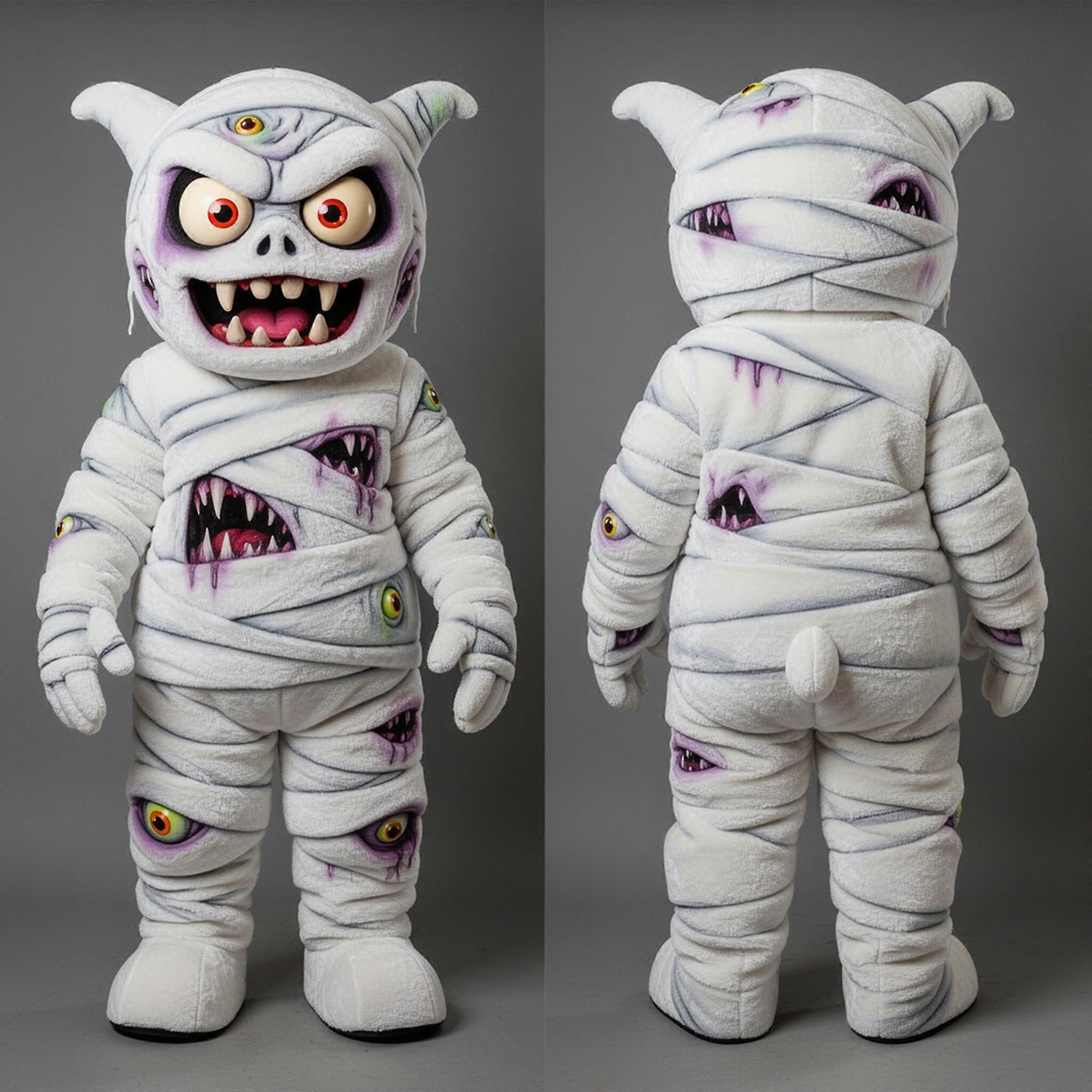 MASTICOT Ivory White Spooky Mummy Mascot