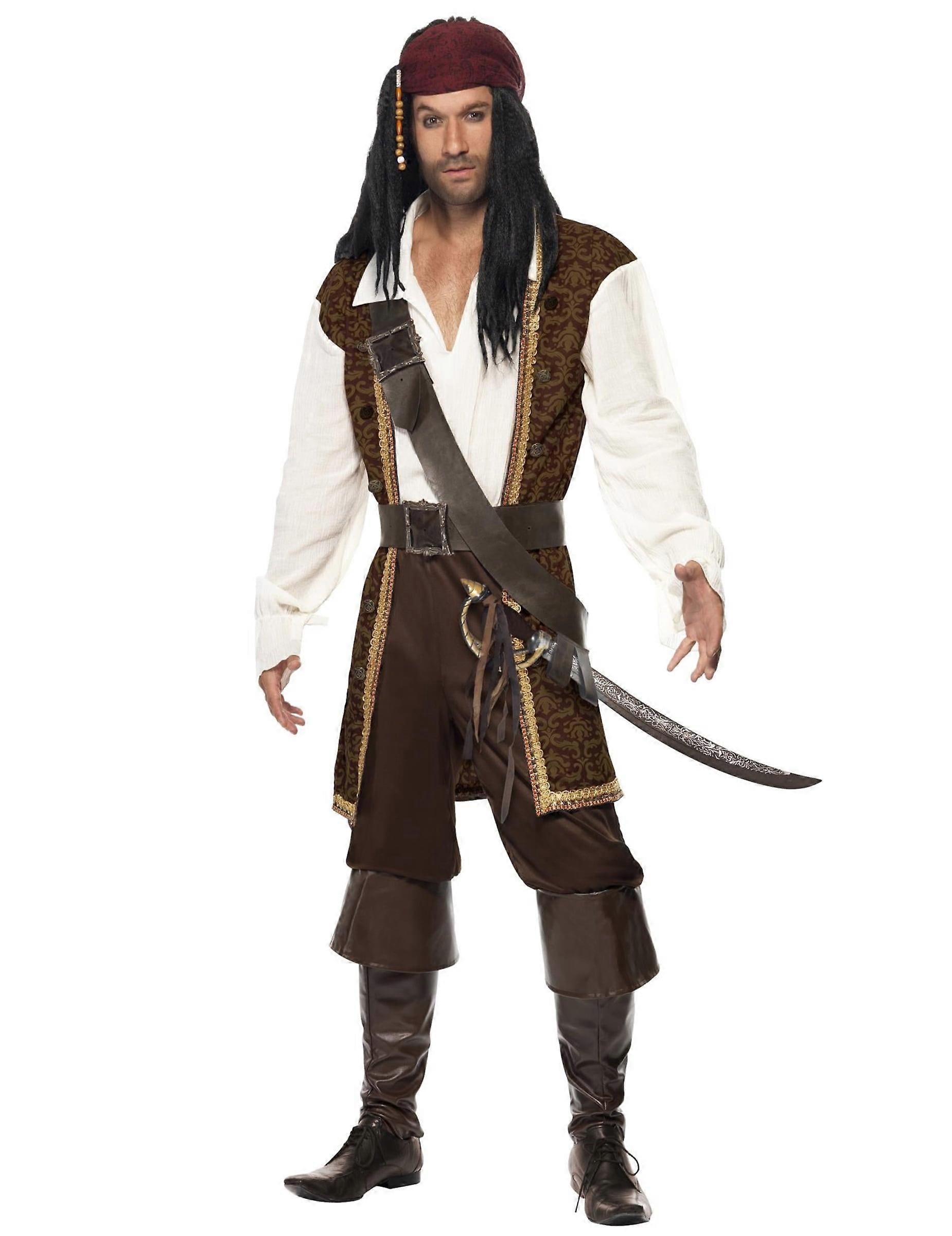 Brown pirate costume for men