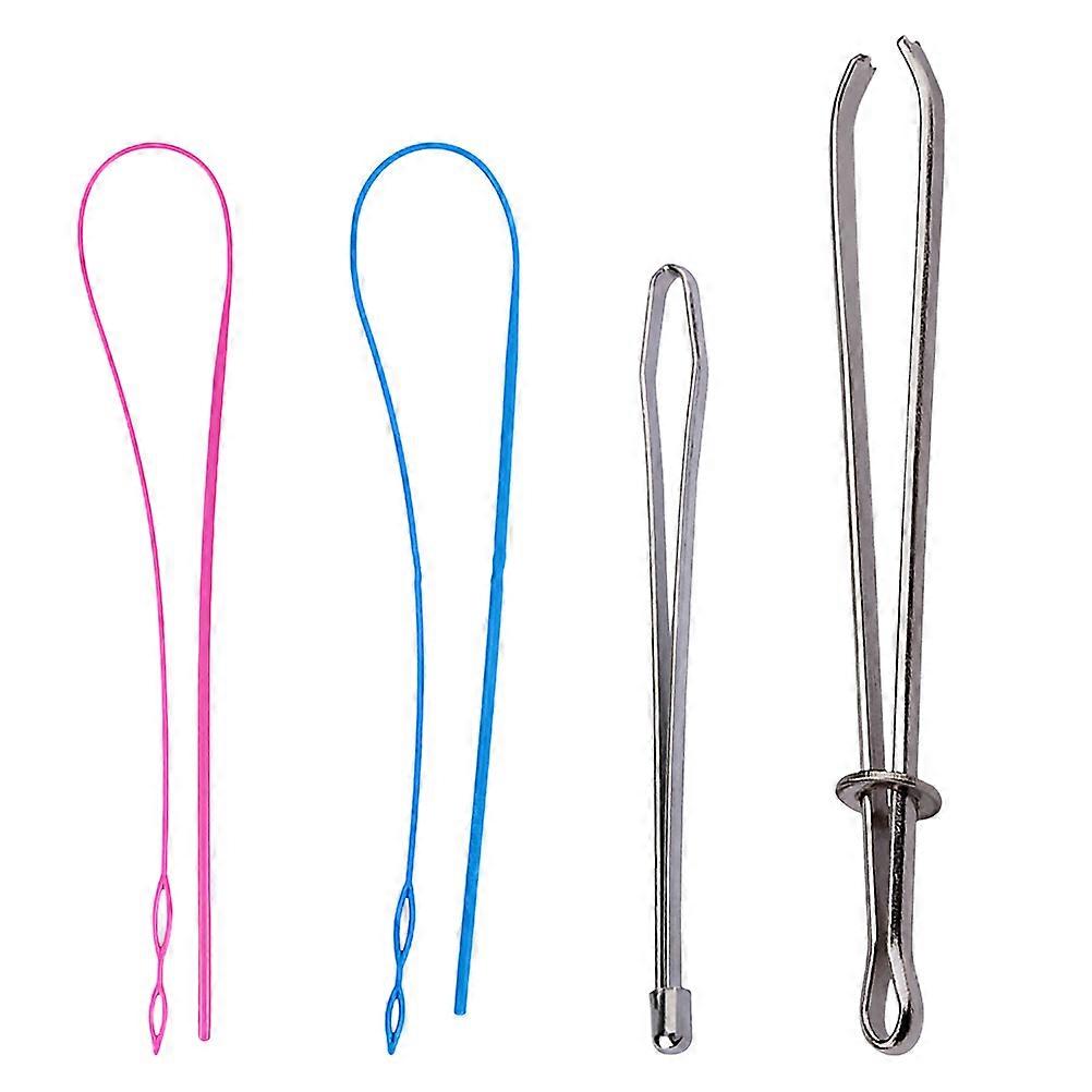 Flexible Drawstring Threader Tool 4Pcs Plastic Metal Rope Threader
