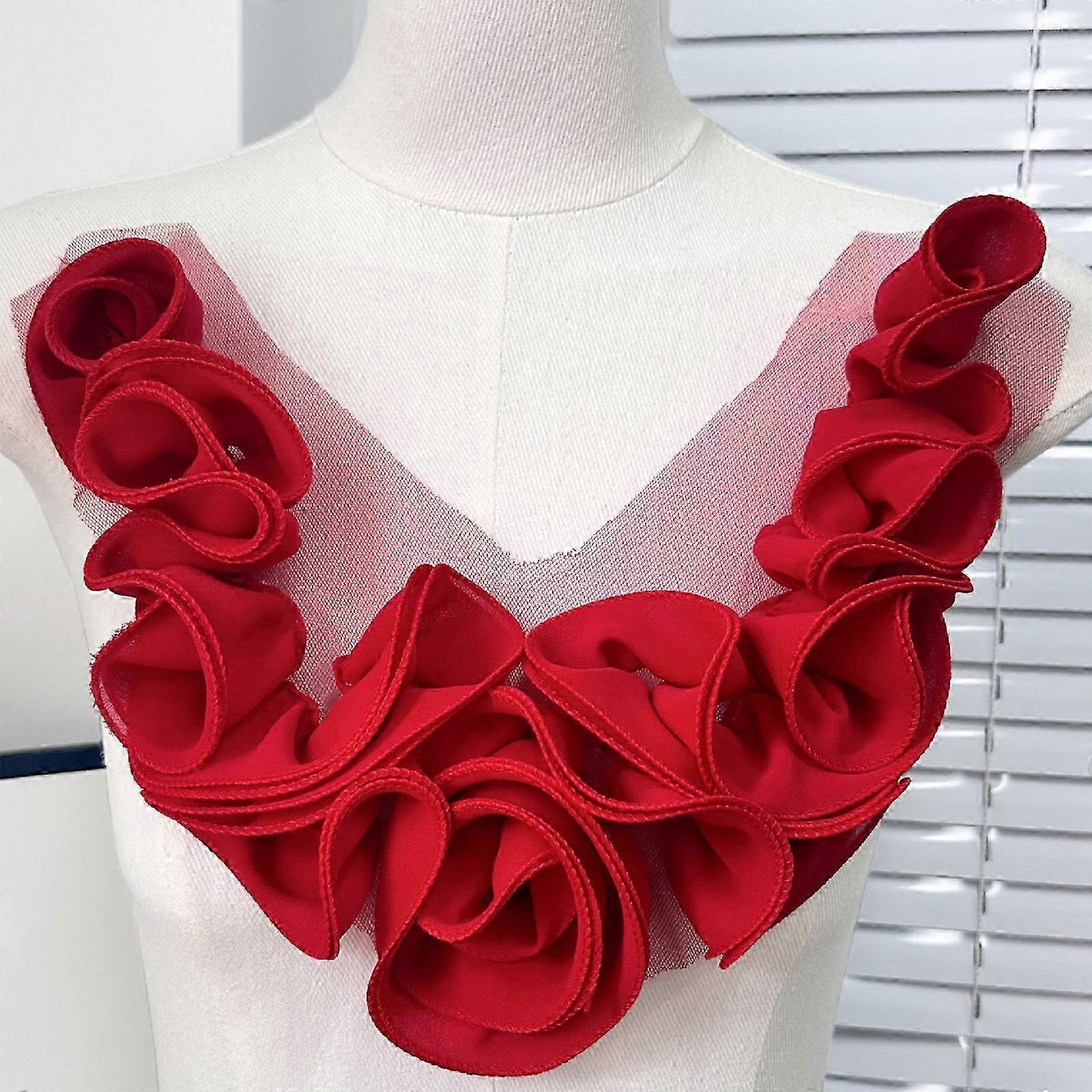 Pleated Floral Polyester Fabric Patch