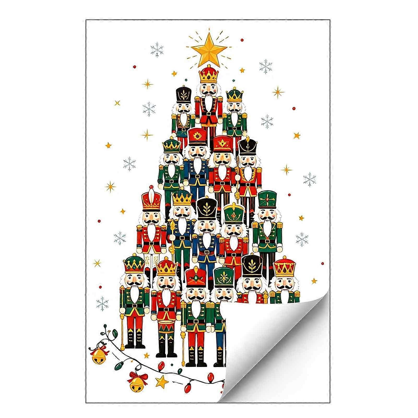 Nutcracker Christmas Tree Window Cling, Nutcracker Glass Sticker