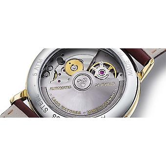 Vintage LACO 34mm vrouwen horloge analoge automatische met koeienhuid armband 861843