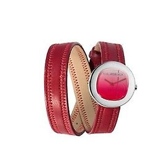 R. custo sra paul vs paula rot-haut-Uhr für Frauen Analog Quarz mit Kuhfell Armband CU003603
