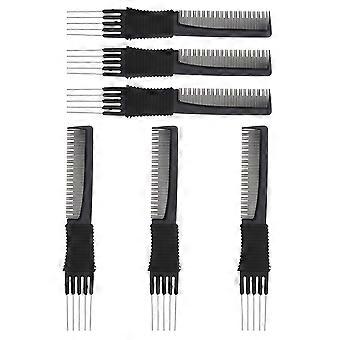 Portable Tail Comb Steel Fork Comb for Hair 6Pcs Multi-Function Set