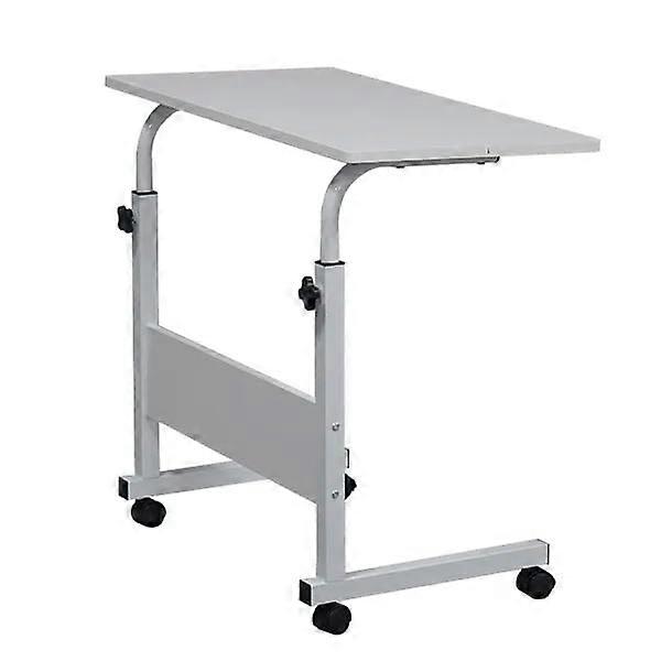 Adjustable Laptop Table with Smooth Rolling Wheels, Foldable Height Adjustable Side Table for Bed Sofa Home Office