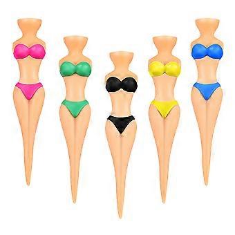 Funny Golfs Tee Plastic Golfs Tee for Golf 5Pcs Small Bikini Shape