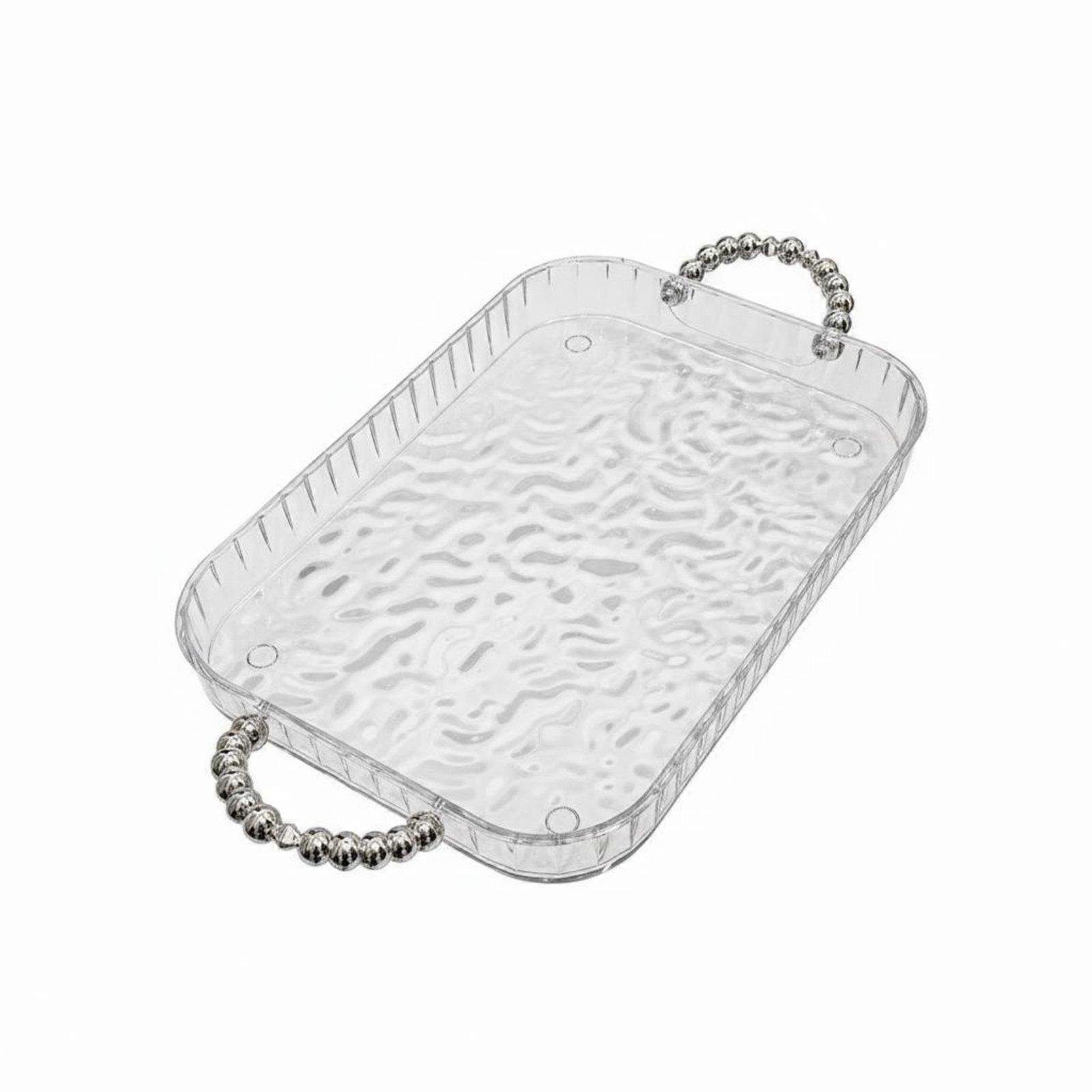 Water Wave Cup Tray Easy to Clean Rectangular Tray with Handles Large Capacity
