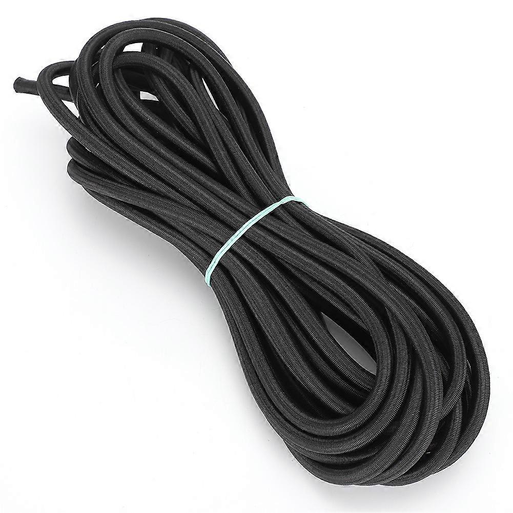 10m 7mm Black Polyester Elastic Rope