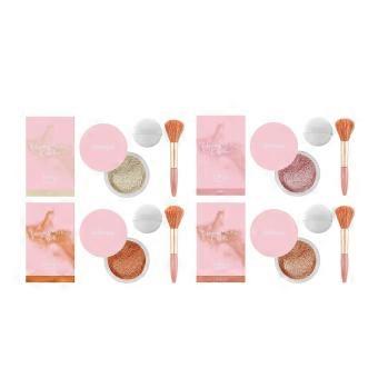 Setting Powder with Brush, Natural Finish, Long-Lasting, Wet/Dry Use, Nude Shades Including Light Brown_lyu