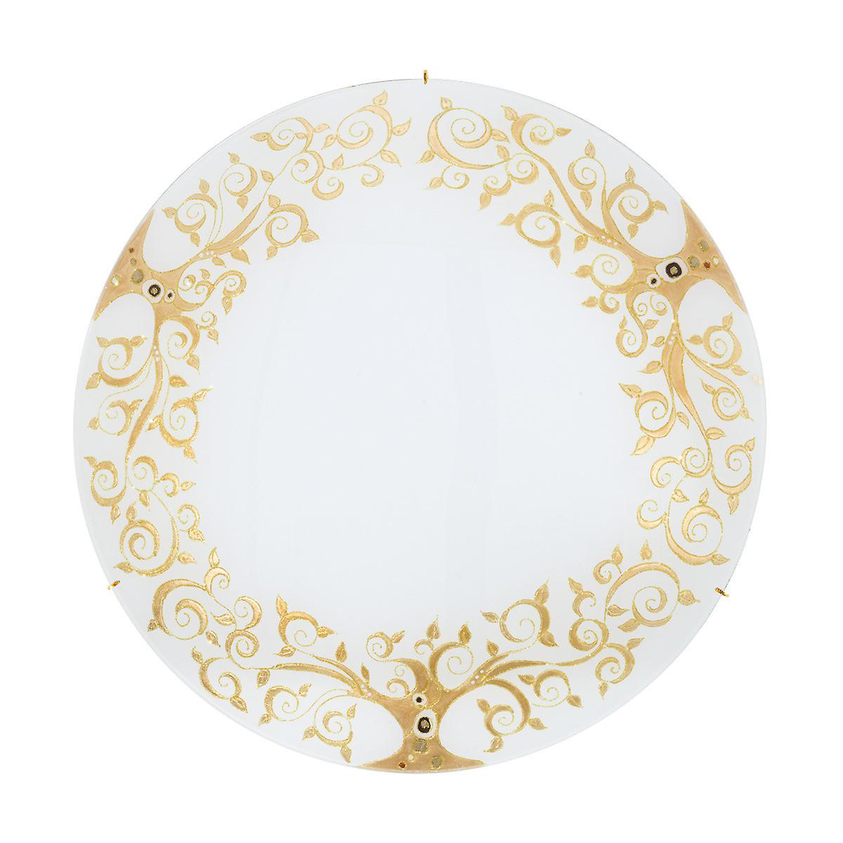 Serena Glass Decorative Flush Ceiling Light 3 Light 24 Carat Gold