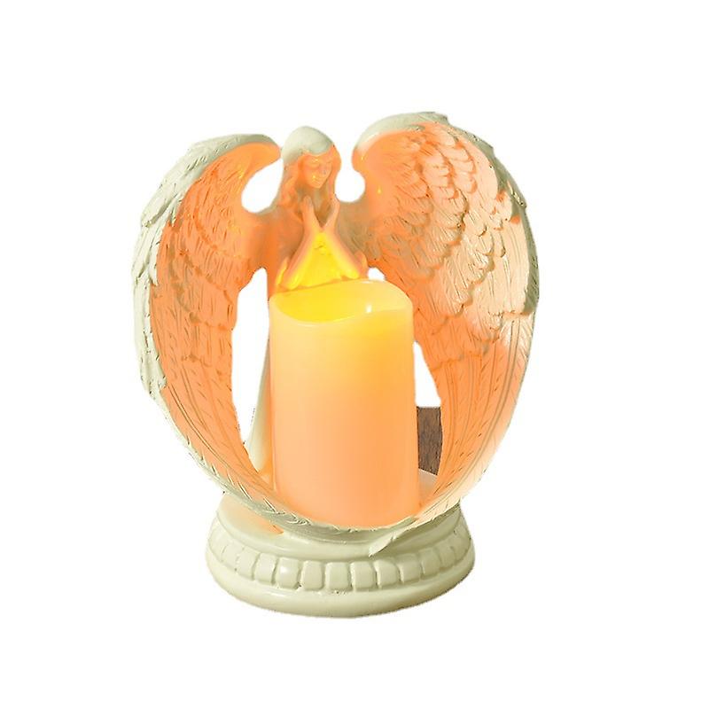 Wabjtam Praying Angel Statue Wings Angel Flameless Candle Holder Angel