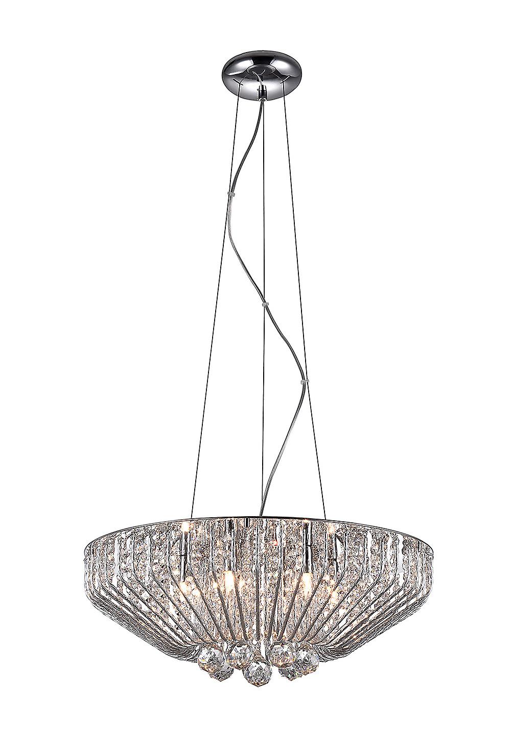 Impex Carlo 6 Light Polished Chrome Ceiling Fitting