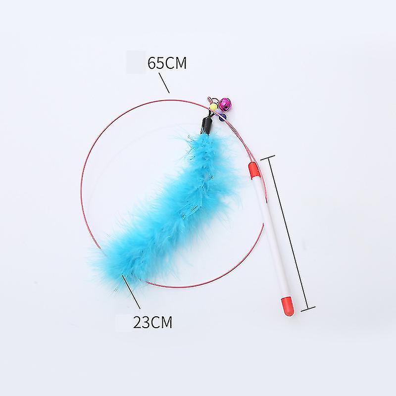 Interactive Cat Toys Fish Shape Bell Bead Play Pet Wand Toy Steel Wire Feather Feather Bell Wand Teaser Rod Funny Cat Teaser Toy