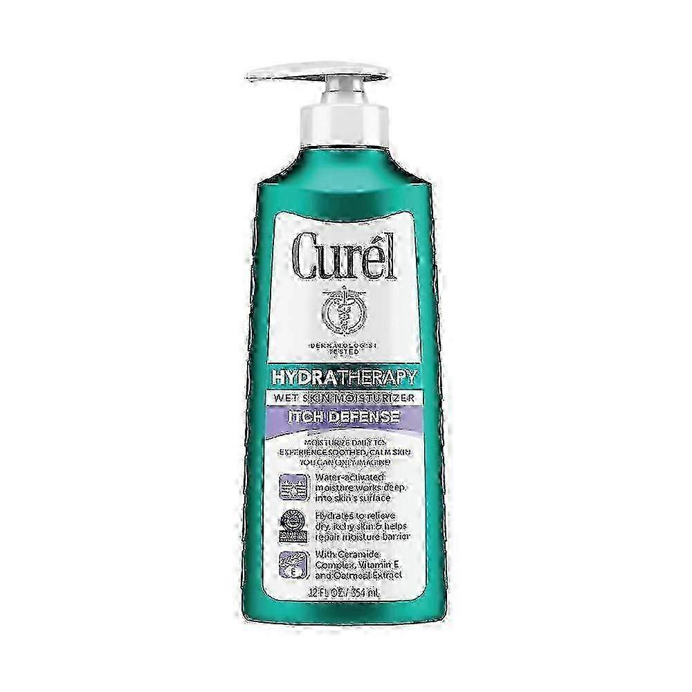 キュレル ハイドラ セラピー イッチ ディフェンス ウェット スキン モイスチャライザー 乾燥、かゆみを伴う肌用 12 オンス