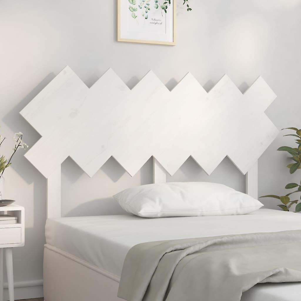 Headboard White 132x3x81 cm Solid Pine Wood