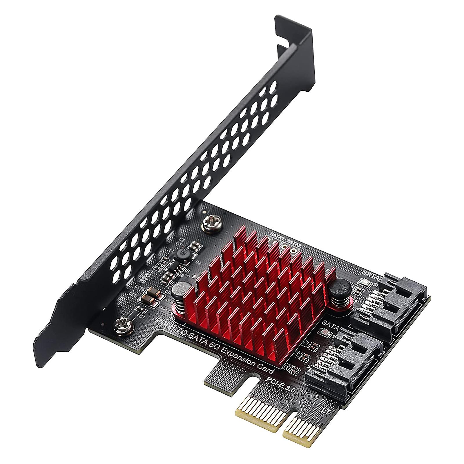 6 Gbit/s PCIe Sata Expansion Adapter Card Full Speed with Bracket JMB582 Chip