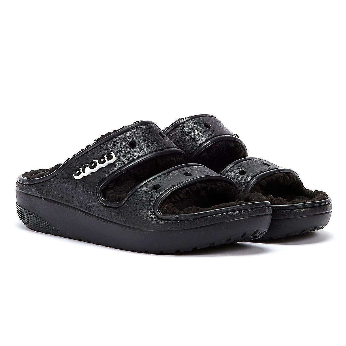Crocs Classic Cozzzy Womens Black Sandals