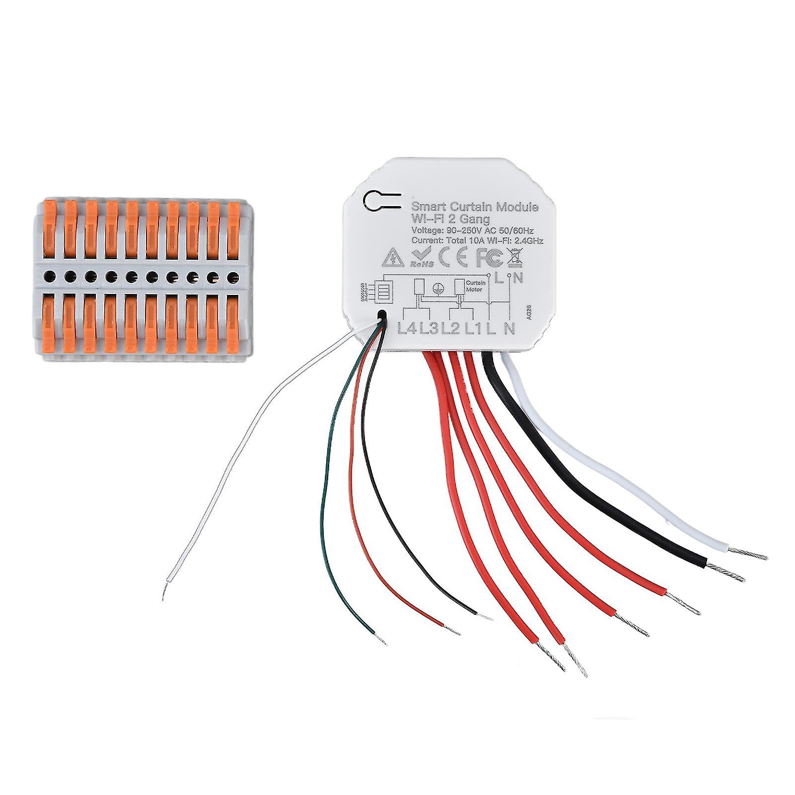 Smart Curtain Switch Module 2 Way Wifi Curtain Opener Module App Remote Control Timing For Intelligent Appliance 90250v