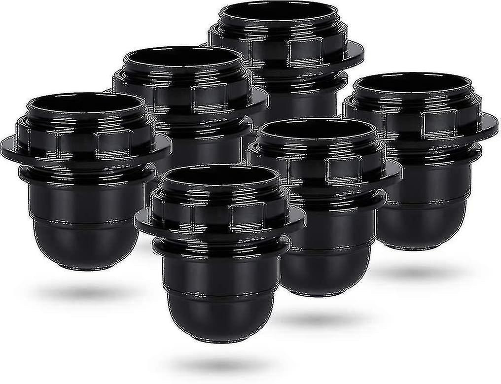 Black E27 Screw Socket - 6x E27 Lamp Socket Plastic Ring - E27 Bulb Socket - E27 Bulb Socket Holder - E27 Bulb Socket
