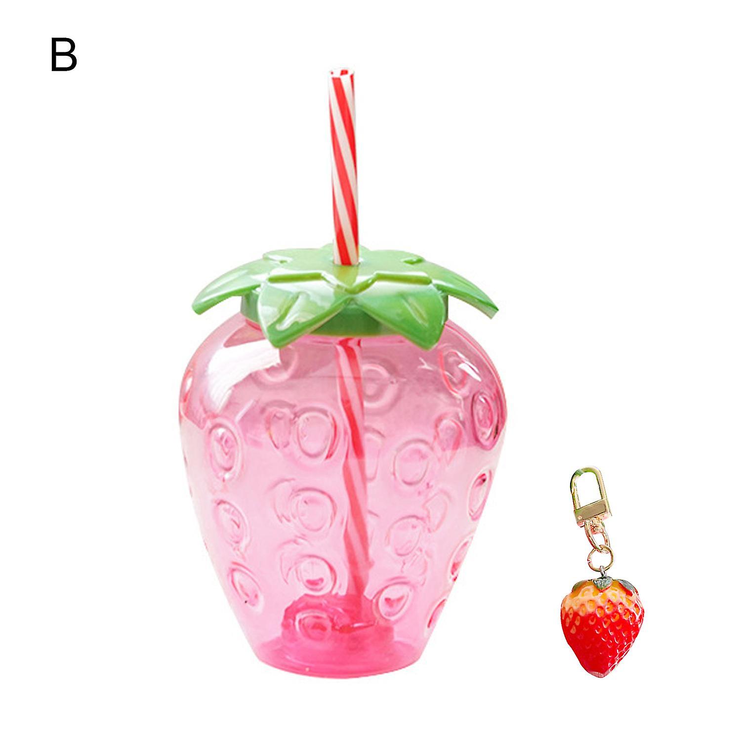 ZHOUBA Water Bottle Cartoon Food Grade PP Wide Application Strawberry Straw Cup for Home