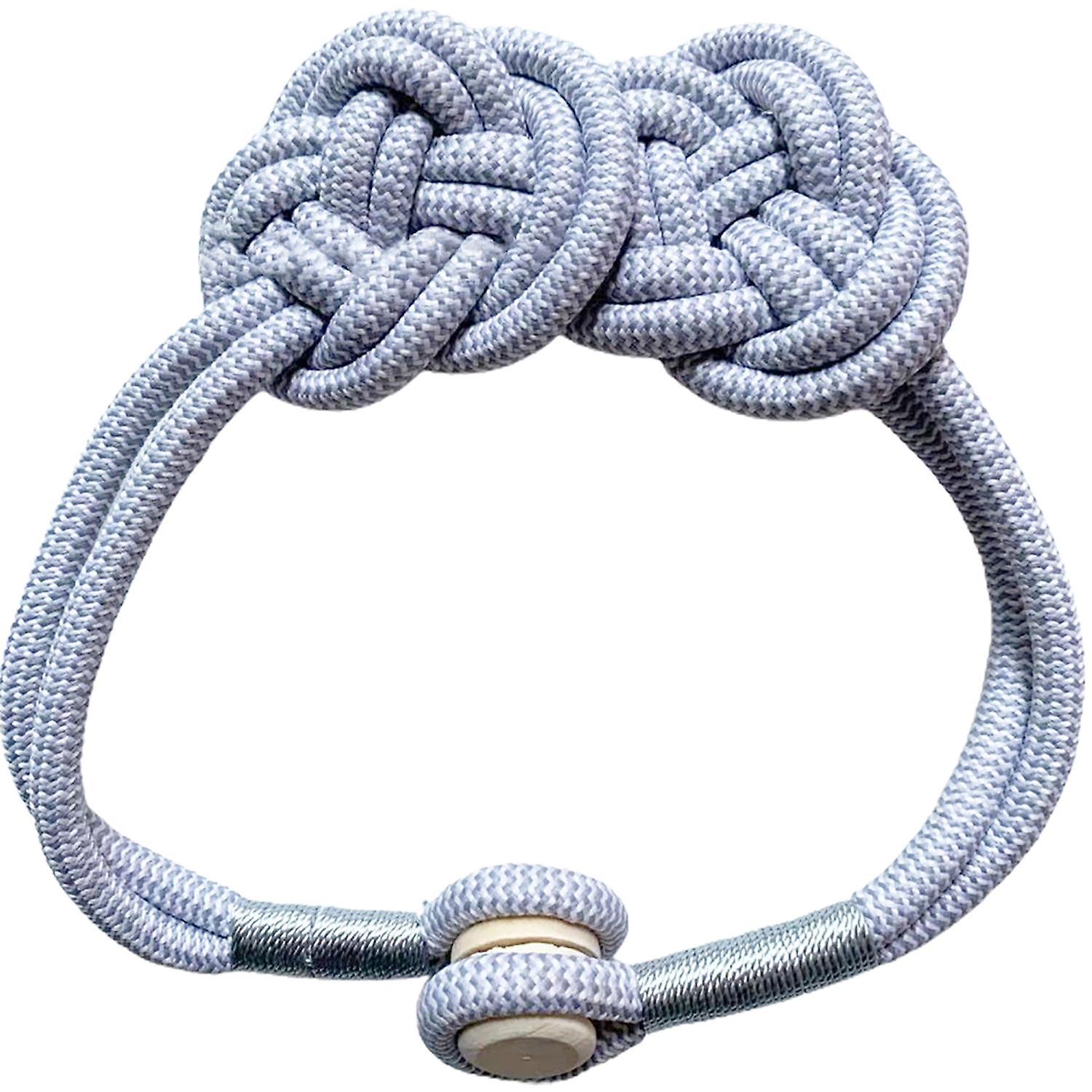 ZHOUBA Magnetic Tied Wood Buckle Weaving Rope Curtain Tieback Holder Home Decoration